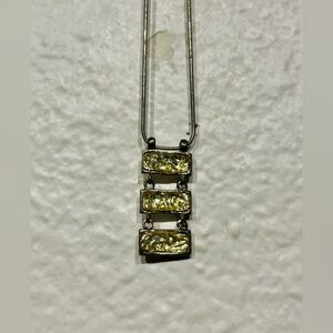 Vintage Silver Tone Necklace with Gold-colored Pendant